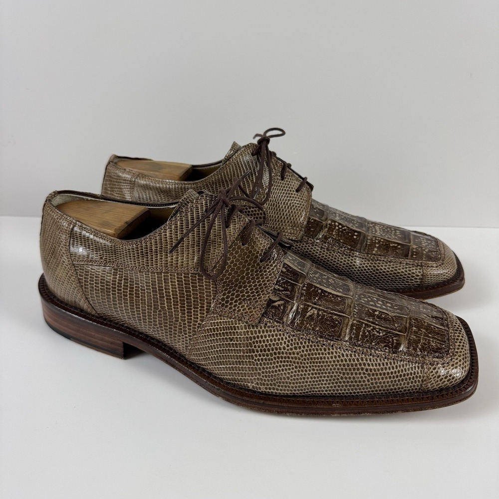 David Eden X Derby Dress Shoes Mens Size 10 Genuine Crocodile Lizard Exotic